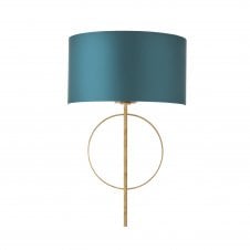 RIDLEY Hoop Wall Light in Antique Gold with Teal Shade