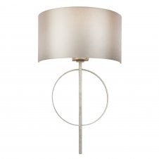RIDLEY Hoop Wall Light in Antique Silver with Mink Shade