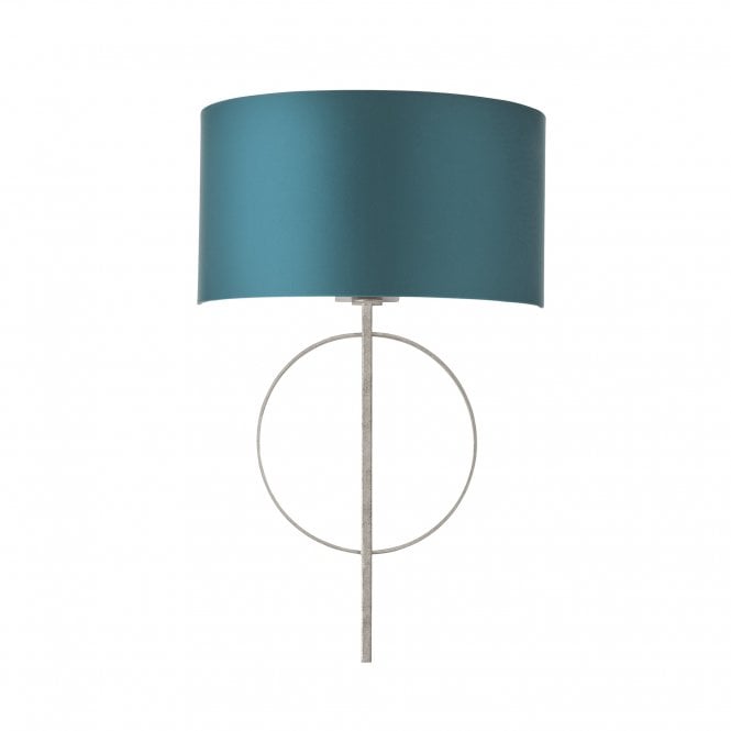 RIDLEY Hoop Wall Light in Antique Silver with Teal Shade