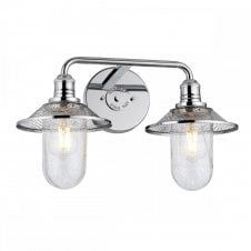 double bathroom wall light in chrome