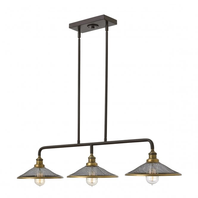 RIGBY 3 light isle pendant in Buckeye bronze