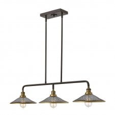 RIGBY 3 light isle pendant in Buckeye bronze