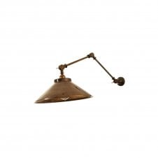 RIO adjustable industrial style wall light in antique brass