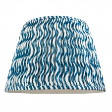blue ripple pattern tapered lampshade