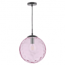Pink Ripple Glass Globe Shade