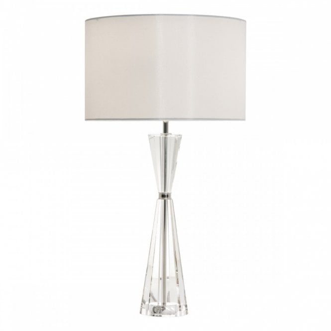 RISHA polished nickel and crystal table lamp with shade