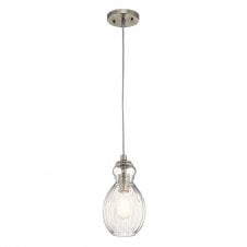 Glass Shade Ceiling Pendant Light in Chrome