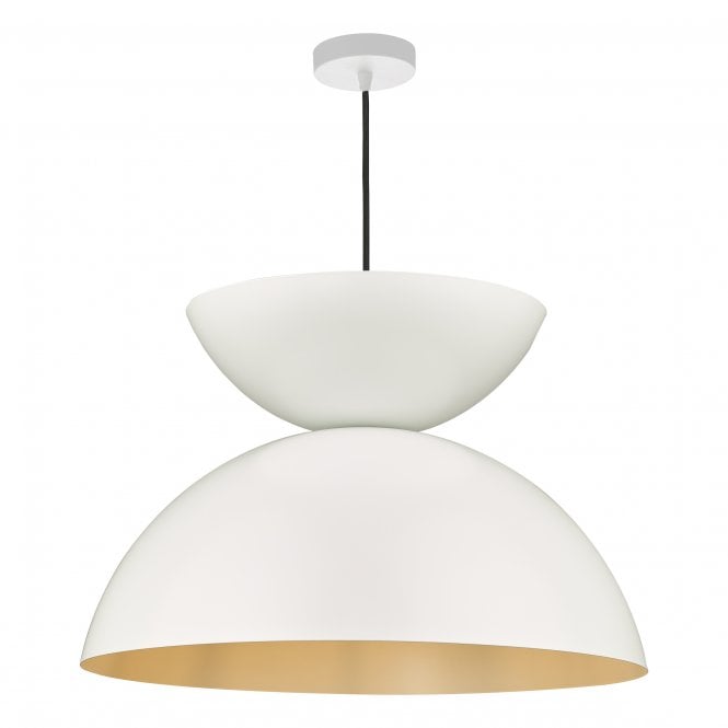 Riya Pendant in Matt White with Gold Inner
