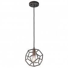 ROCKLYN geometric frame mini pendant in raw steel finish
