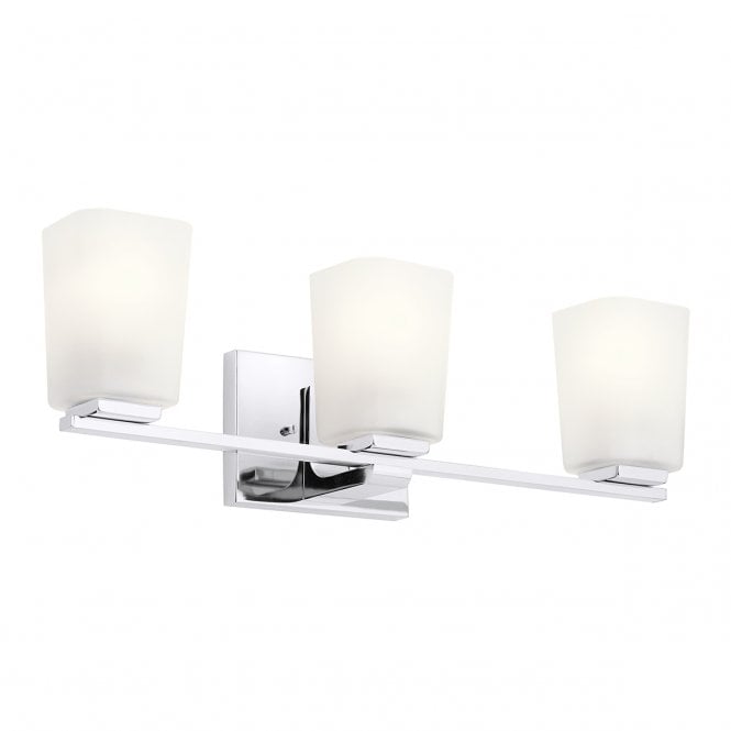 ROEHM 3 Light Wall Light Steel, Zinc, Opal Glass, Bathroom Safe