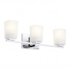 ROEHM 3 Light Wall Light Steel, Zinc, Opal Glass