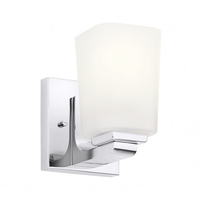 ROEHM Bathroom Safe Wall Light In Steel With An Opal Glass Shade