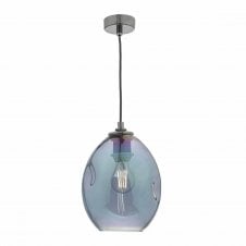ROGAN contemporary black and iridescent glass ceiling pendant