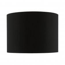 Cotton Drum Shade in Black with Gold Laminate Lining