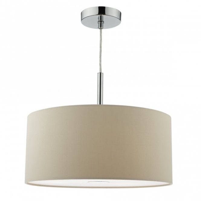 RONDA 3 light ecru faux silk ceiling pendant