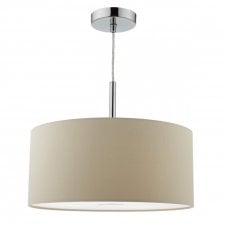 RONDA 3 light ecru faux silk ceiling pendant