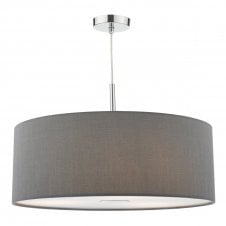 RONDA 3 light grey faux silk ceiling pendant (large)