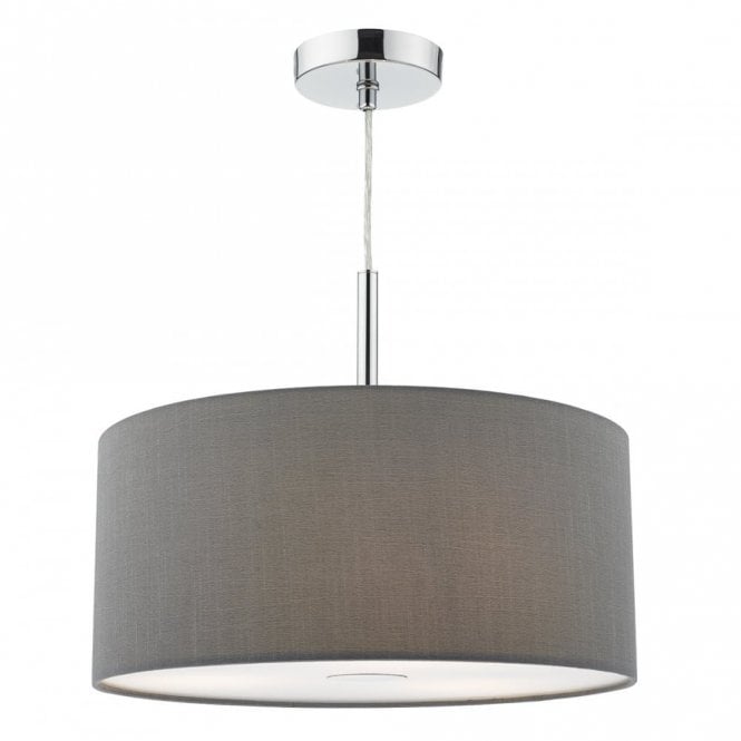 RONDA 3 light grey faux silk ceiling pendant