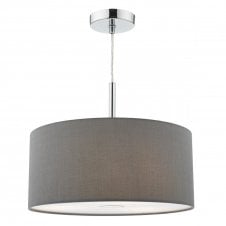 RONDA 3 light grey faux silk ceiling pendant