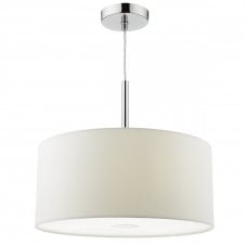 RONDA 3 light white faux silk ceiling pendant