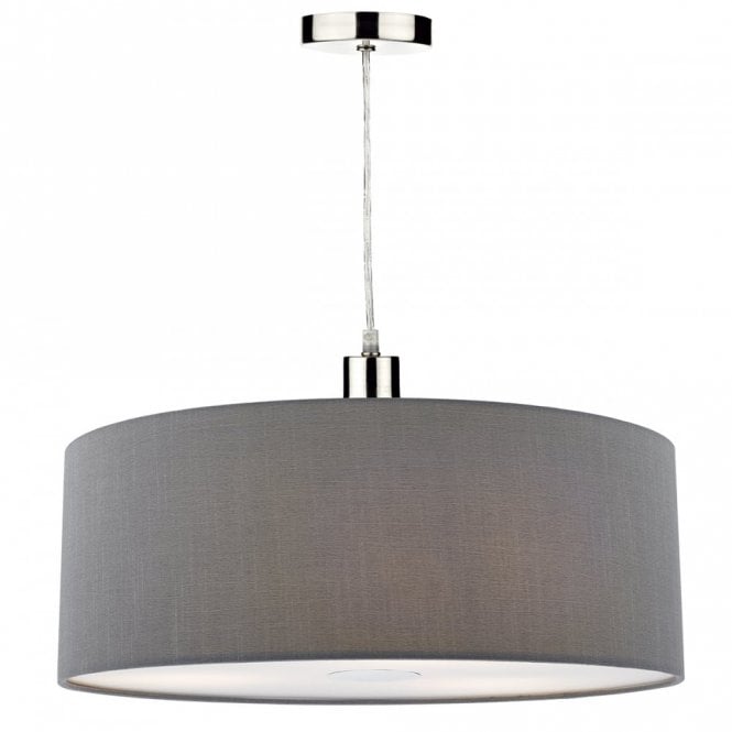 RONDA faux silk grey easy fit pendant shade