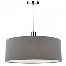 RONDA faux silk grey easy fit pendant shade