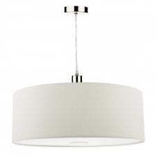 easy fit white faux silk pendant shade with diffuser