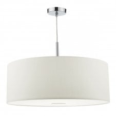 RONDA modern 3 light white faux silk ceiling pendant with diffuser