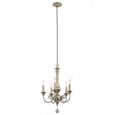 ROSALIE 5 light chandelier in sterling gold finish