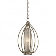 ROSALIE sterling gold ceiling pendant with mercury glass diffuser
