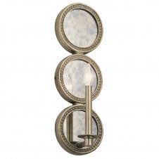 ROSALIE tall sterling gold finished wall light with mercury glass