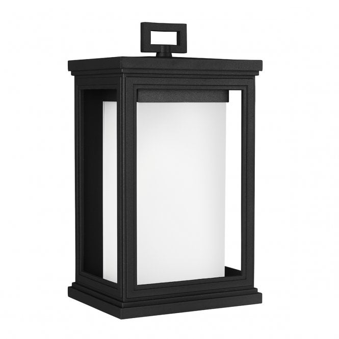 ROSCOE modern classic coach lantern wall light in black (medium)