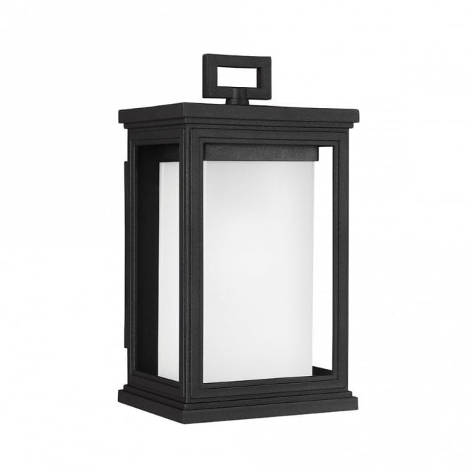 ROSCOE modern classic coach lantern wall light in black (small)