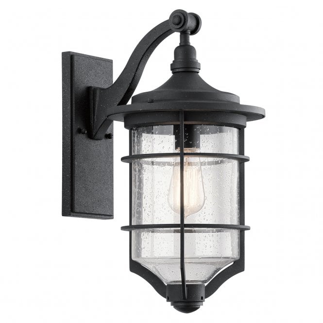 ROYAL MARINE nautical style outdoor wall lantern in black (medium)