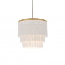 Gold With Tiered White Fringes - Medium
