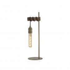 RUSTICA Table Lamp in Medium Oak and Antique Brass