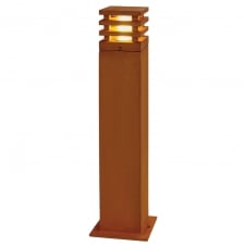 RUSTY large square outdoor garden bollard light