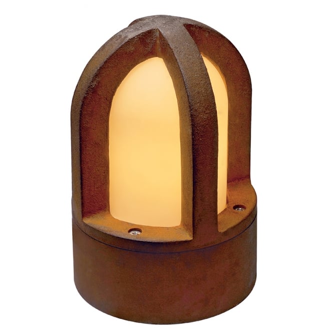 RUSTY small outdoor dome garden post light