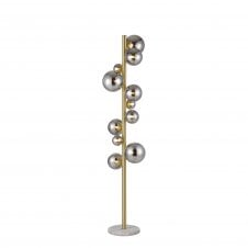 RYLEE 11 Light Floor Lamp in Satin Gold with Chrome Plated Glass
