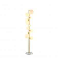 RYLEE 11 Light Floor Lamp In Satin Gold With Opal Glass