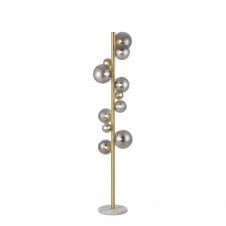 RYLEE 11 Light Floor Lamp In Satin Gold With Smoke Plated Glass