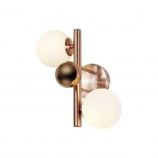 RYLEE 2 Light Wall Light Antique Copper/Opal & Copper Glass