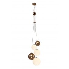 5 Light Ceiling Pendant Cluster Copper Globes