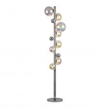RYLEE 8 Light Floor Lamp in Polished Chrome with Iridescent Glass