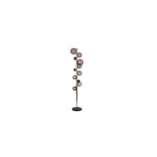 RYLEE 8 light modern chrome and smoked glass floor lamp