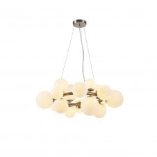 RYLEE Circular Pendant | 16 x G9 | Satin Nickel | Opal Glass