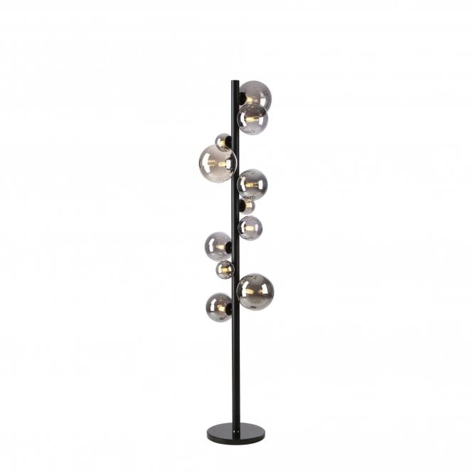 RYLEE Floor Lamp | 11 x G9 | Satin Black | Smoke Plated Glass