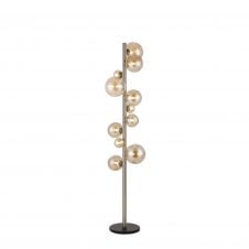 RYLEE Floor Lamp | 11 x G9 | Satin Nickel | Amber Plated Glass