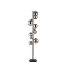 RYLEE Floor Lamp | 11 x G9 | Satin Nickel | Chrome Plated Glass