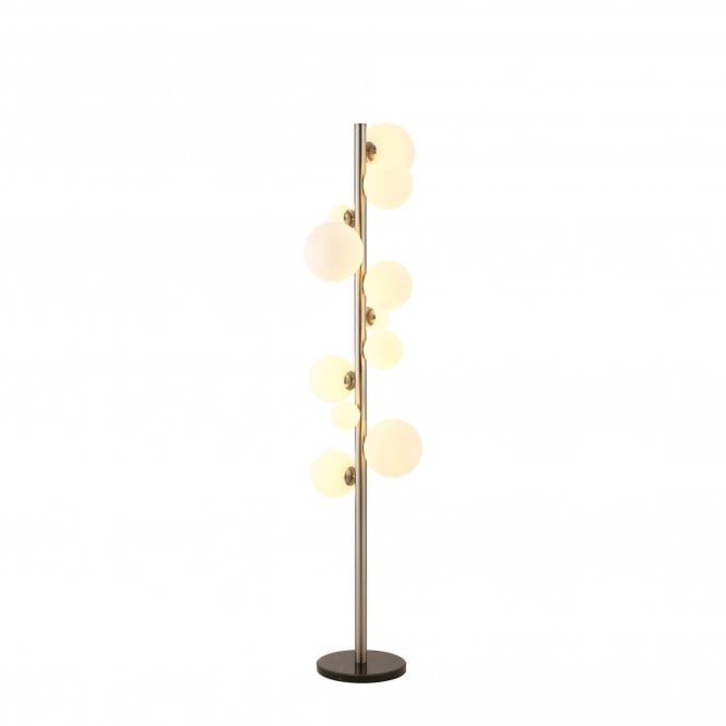 RYLEE Floor Lamp | 11 x G9 | Satin Nickel | Opal Glass